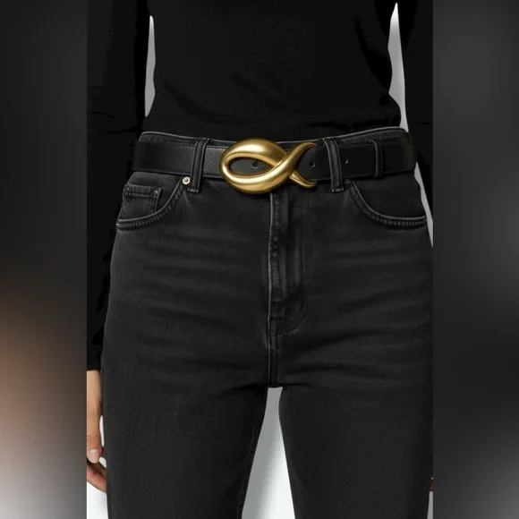 Vintage Robert Lee Morris belt Vintage Robert Lee Morris Hoof Buckle Belt, Brown Leather  main image 4